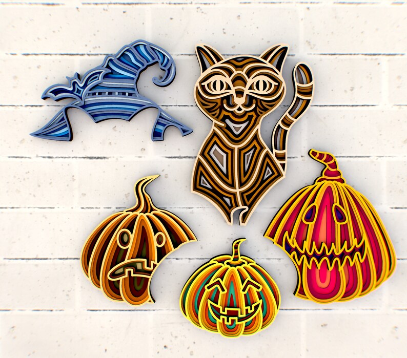 Halloween Witch Cat 3D Mandala SVG Files, Halloween Pumpkin Svg ...