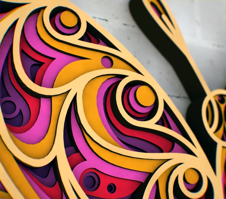 3D Butterfly Mandala SVG 3D Multi Layered svg Zentangle | Etsy