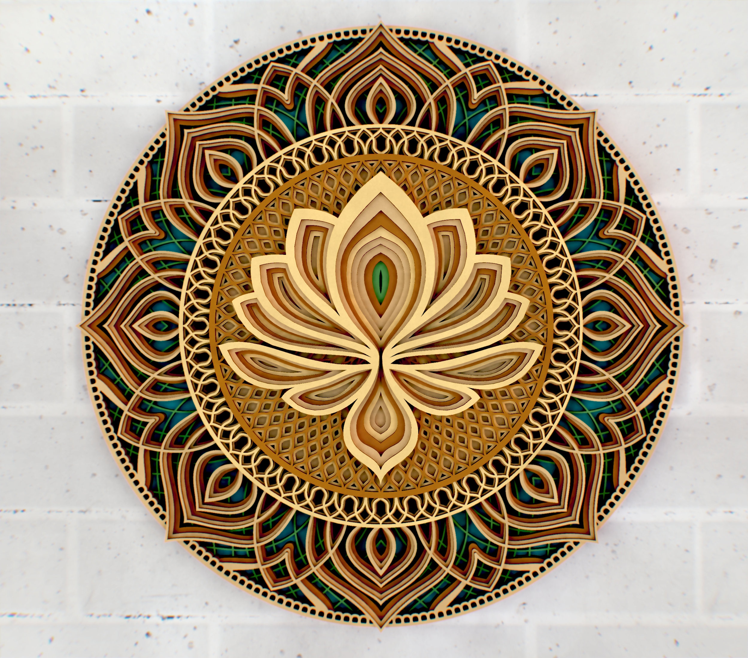 Download Lotus Jhelum Mandala archivos SVG del panel 3D archivos de | Etsy