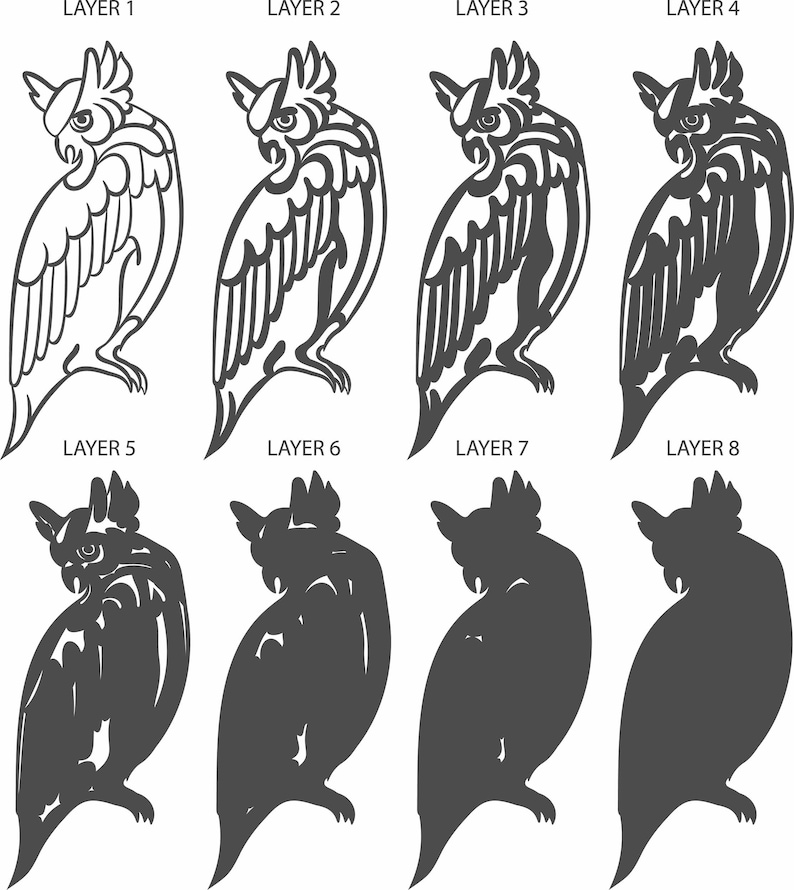 Download Layered Owl 3D Mandala SVG Multilayer Owl Cut Files | Etsy
