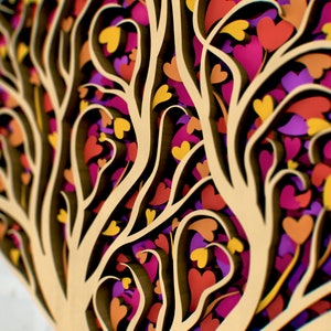 Love Tree 3D Mandala SVG Files, Wedding Panel Files for Laser Cutting, Multilayer Blueprints For CNC router, Files for Glowforge or Cricut image 5