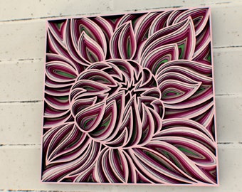 Peony flower 3D Mandala svg file, Layered SVG Mandala Cutting files, Floral SVG files for Cricut, Layerd Flower file for CNC Router | Laser