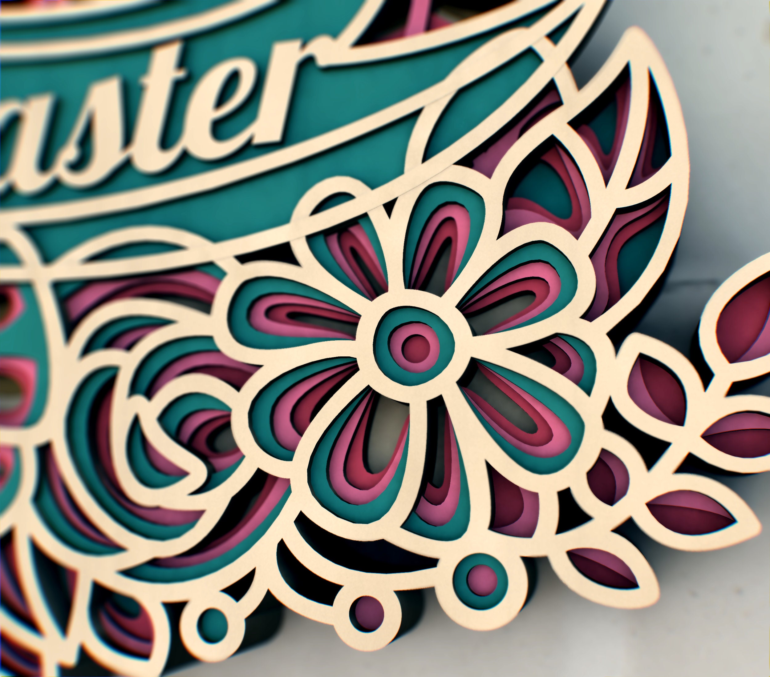 Easter Bunny 3D Mandala Svg Files, Multilayer Panel for Laser Cutting ...