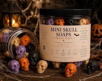 Mini Skull Travel Soaps Bourbon Pumpkin Donut Scent