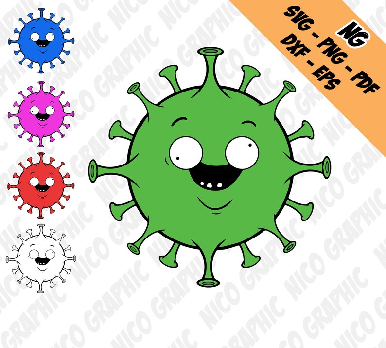 Download Virus SVG 5 colors Cut Files Clipart Svg Png Pdf Dxf | Etsy
