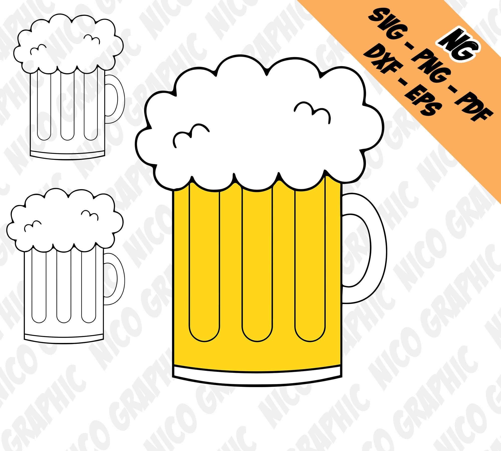 Beer SVG - Cut Files - Clipart - Svg Png Pdf Dxf Eps - Digital Download ...