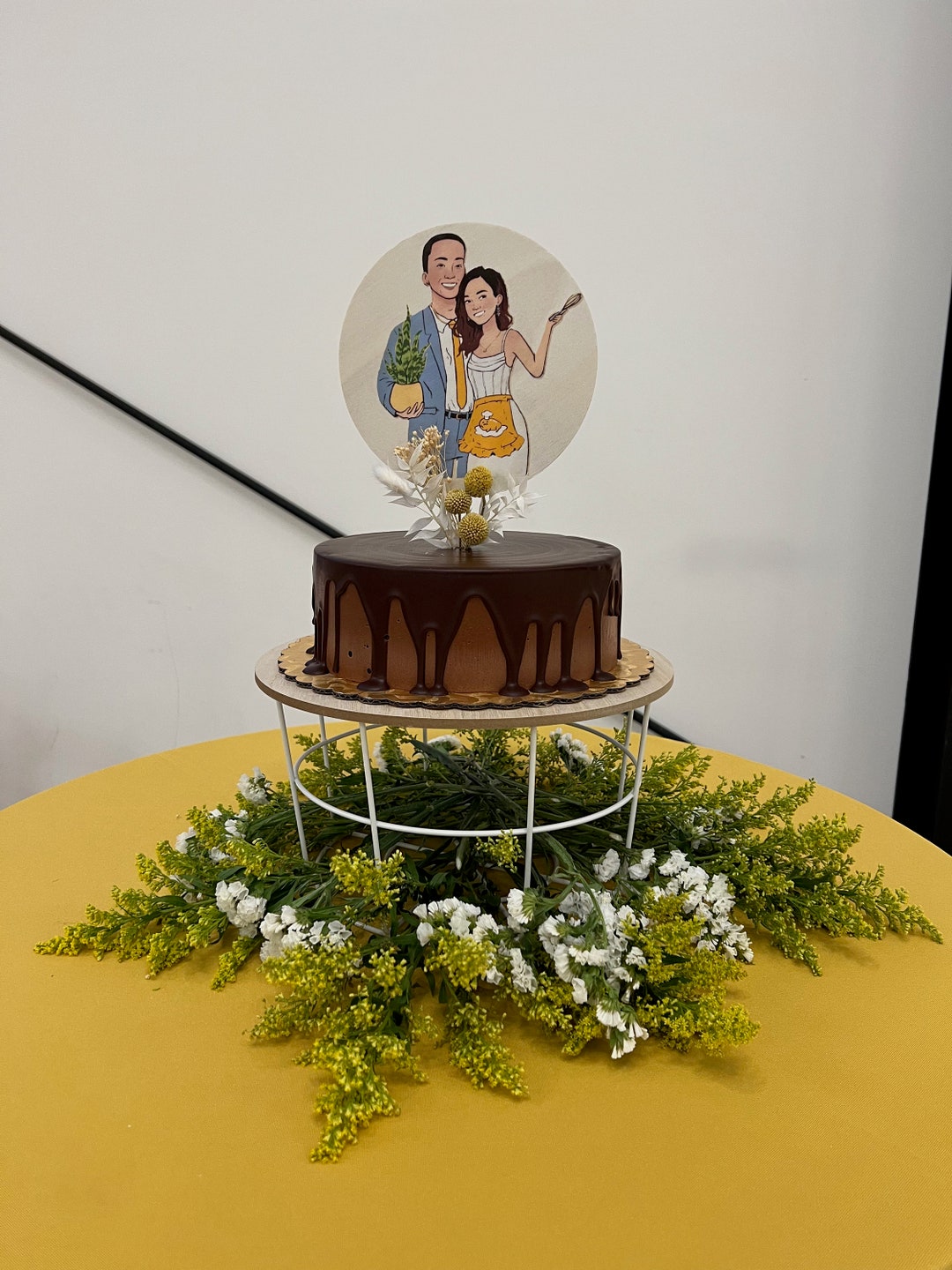 Photo Print Cake Topper on Wood Custom Photo Cake Topper Wooden Cake