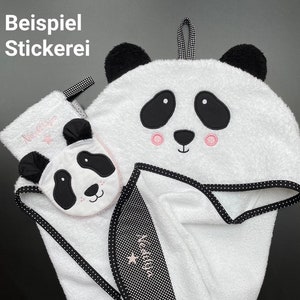 Bath set &quot;PANDA FIETE&quot; - with ears, customizable with embroidery