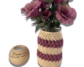 Crochet Pattern, Crochet Mason Jar Cozy, Quick and Easy Crochet Cozy