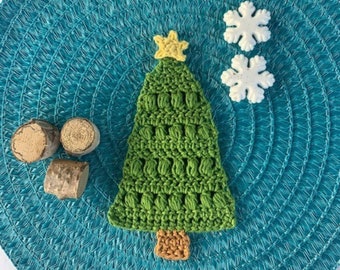 Crochet Pattern, Christmas Tree Applique, Crochet Tree