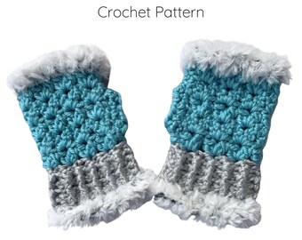 Crochet Pattern, Fingerless Gloves, Women's fashion accessory, Glacier Ridge Fingerless Gloves