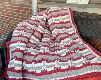 Textured Crochet Blanket, Crochet Pattern, Crochet Blanket Pattern, Bulky Crochet Blanket