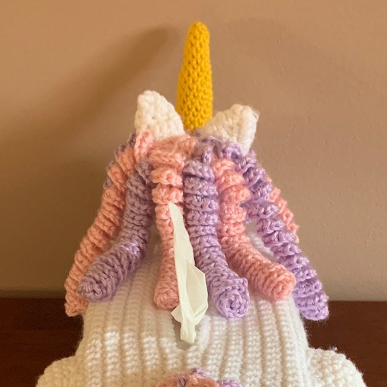 Crochet Pattern, Unicorn Tissue Box Cover, Tissue Cover, Housewarming gift image 3
