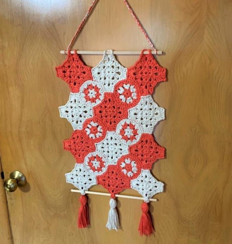Crochet Wall Hanging, Crochet Pattern, Granny Square Wall Hanging Etsy