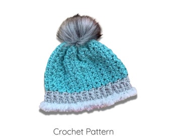 Crochet Beanie Pattern, Glacier Ridge Beanie, Crochet Hat