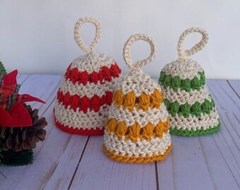 Crochet Christmas Bell Ornament Pattern, Vintage Style (PDF Pattern)