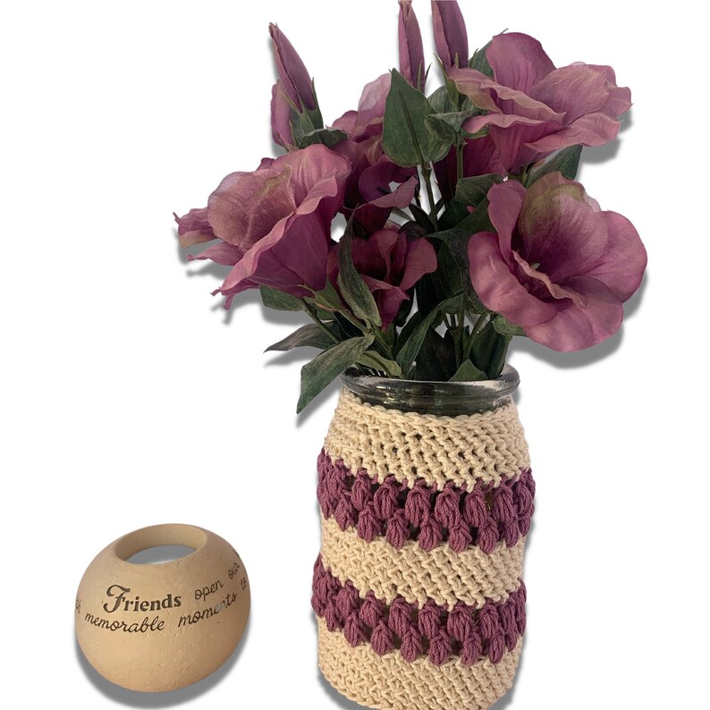 Crochet Pattern, Crochet Mason Jar Cozy, Quick and Easy Crochet Cozy image 3