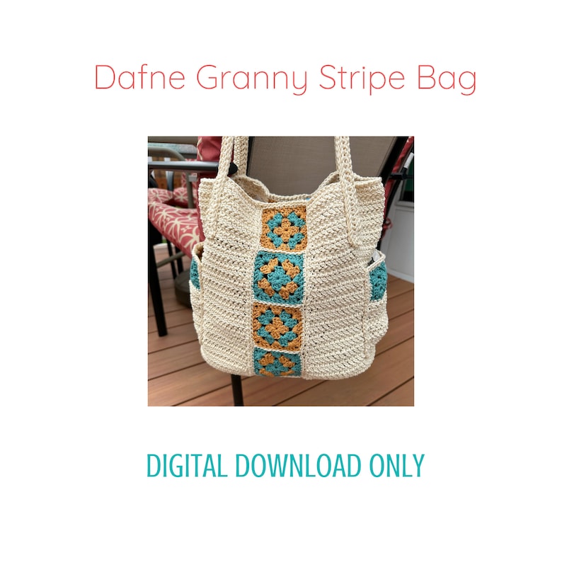 Crochet Pattern, Crochet Granny Square Bag Pattern, Modern Crochet Tote image 8