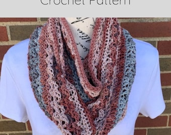 Crochet Pattern, Crochet Infinity Scarf, Women's Crochet Accessory