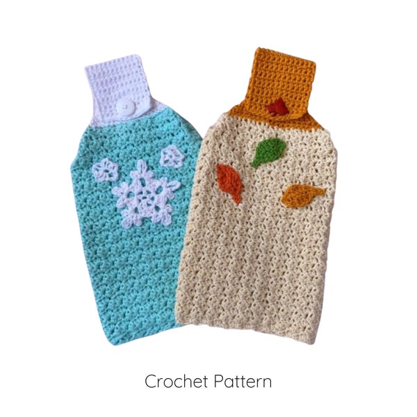 Crochet Pattern, Cozy Kitchen Towels, Hanging Towels, Seasonal Towels, Solstice Kitchen Towels