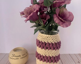 Crochet Pattern, Crochet Mason Jar Cozy, Quick and Easy Crochet Cozy