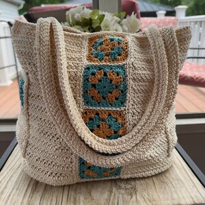 Crochet Pattern, Crochet Granny Square Bag Pattern, Modern Crochet Tote image 5