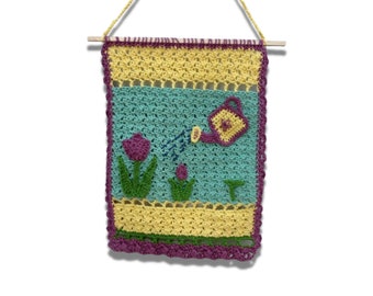 Spring Wall Hanging, Crochet Wall Hanging, Crochet Pattern, Spring Renewal Wall Hanging