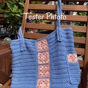 Crochet Pattern, Crochet Granny Square Bag Pattern, Modern Crochet Tote image 7
