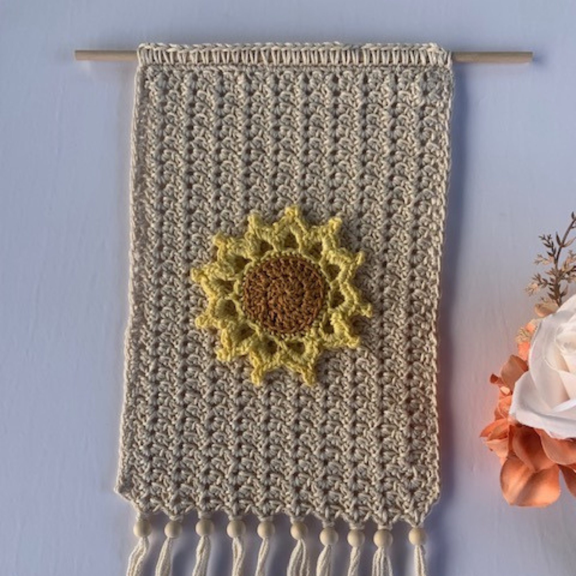 Crochet Pattern Crochet Sunflower Applique Crochet Flower - Etsy