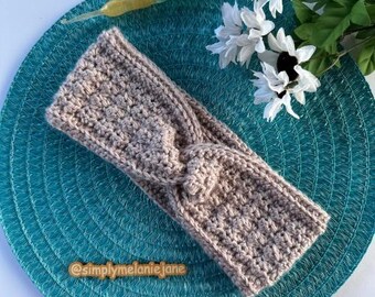 Crochet Twisted Ear Warmer Pattern: Textured Stitch (Digital Download)