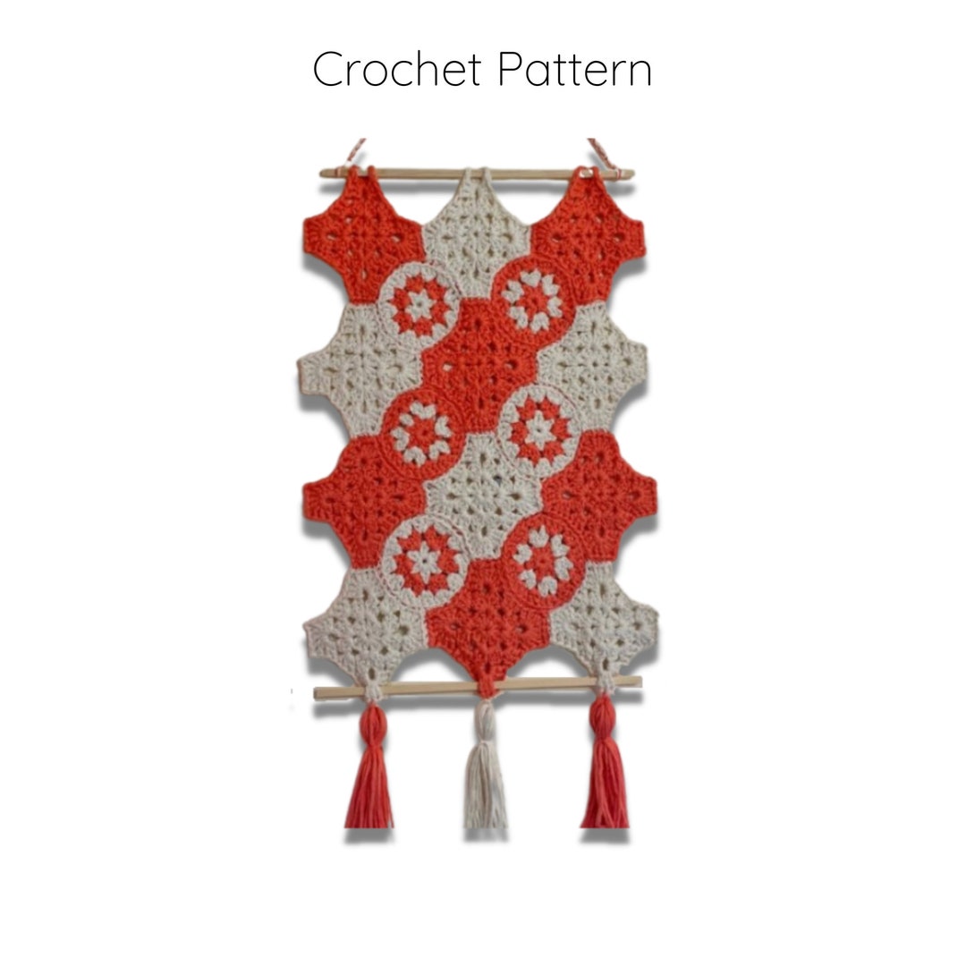 Crochet Wall Hanging, Crochet Pattern, Granny Square Wall Hanging Etsy