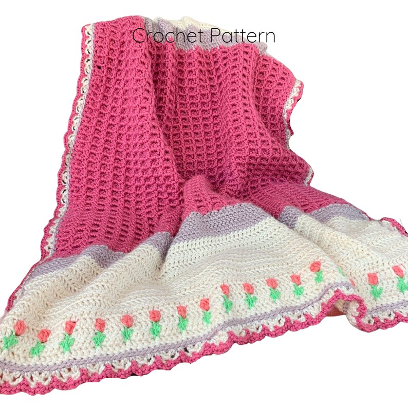 Crochet Pattern Tulip Blossom Blanket Crochet Blanket Etsy