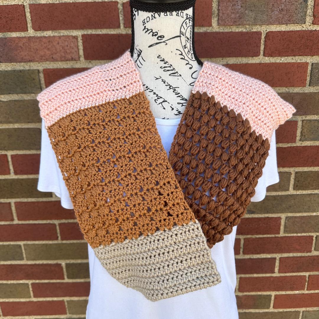 35 Crochet Blocks and Squares for Your Next Project 19 Crochet Color Block Infinity Scarf