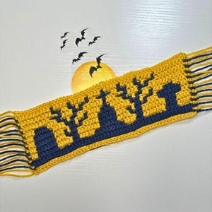 Graveyard Overlay Mosaic Strip Pattern, Crochet Blanket Strip
