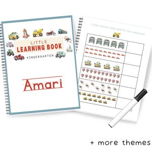 Kindergarten Personalized Learning Book | Dry-Erase Reusable | Feelings, Math, Shapes, Phonics, Writing, Letters, Numbers, Reading