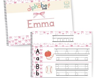 Cahier d'écriture alphabétique personnalisé : apprentissage effaçable à sec, thèmes personnalisés