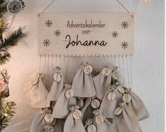 Adventskalender personalisiert, Adventskalender zum befüllen, Adventskalender Holz, Adventskalender Kinder, Weihnachtskalender