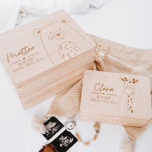 Erinnerungskiste, Erinnerungskiste Baby, Erinnerungsbox Baby, Geburtskiste, Personalisiertes Geschenk Baby, Holzkiste Geburt