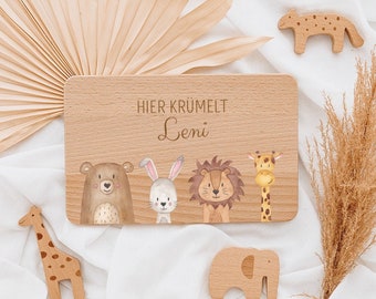 Frühstücksbrett personalisiert, Babygeschenk Geburt, Taufe, Baby, Brettchen, Wunderwunsch, Taufgeschenk, Brettchen personalisiert