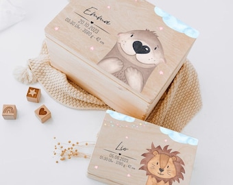 Baby Geschenk, Erinnerungsbox, Babygeschenke Geburt, Erinnerungskiste Otter, Geburt, Baby Geschenkbox, Baby Box