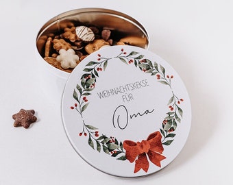 Keksdose Weihnachten, Keksdose personalisiert, Plätzchendose Weihnachten, Weihnachtsgeschenk Oma, Weihnachten Mama