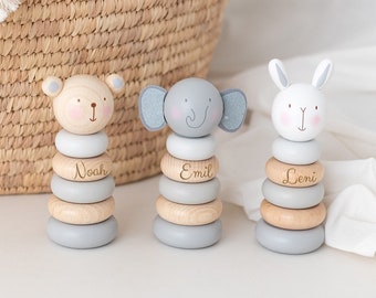 Torre impilabile personalizzata, regali per bambini, giocattoli per bambini, giocattoli per neonati e bambini piccoli, regalo di nascita per bambini, bambini di Pasqua