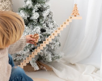 Calendario de Adviento madera, Calendario de Adviento niños, Calendario de Adviento para rellenar, Calendario de Adviento personalizado, Decoración navideña