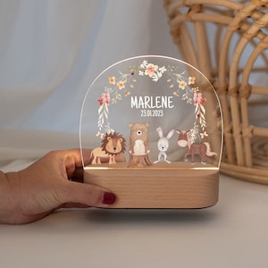 Geburt Geschenk Mädchen, Taufgeschenk Mädchen, Nachtlicht Baby, Babygeschenke, Nachtlicht Mädchen, Taufe Mädchen Bild 1