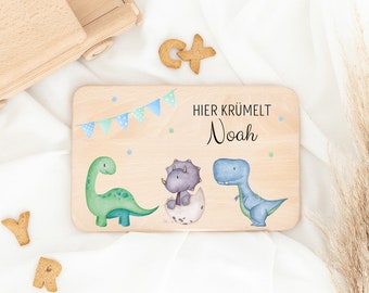 Taufgeschenke für Jungen, Brettchen Dino, Geschenk Taufe Junge, 1. Geburtstag Junge, Dino Brettchen, Geburt Geschenk Junge, Babyparty