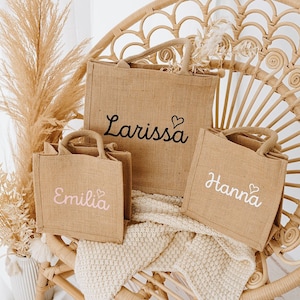 Jutetasche personalisiert, Jute Tasche Kinder, Tasche Kinder, Kindertasche, Tasche Mädchen, Mama Tochter, Kinder Jutetasche, Jute Bag