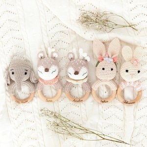 Geschenk Geburt, Babyrassel, Rassel Baby, Baby Geschenk, Baby Spielzeug, Geschenk Geburt Mädchen, Personalisiertes Geschenk Baby