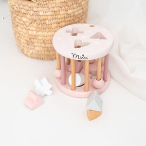 Jouets bébé, cadeaux bébé, jouets Montessori, jeu de tri des formes, baptême, jouets Montessori, jouets en bois bébé image 3