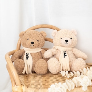 Ours en peluche, peluche personnalisée, ours en peluche personnalisé, peluche personnalisée, cadeau bébé, peluche fraternelle image 1