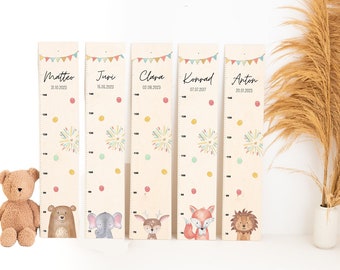 Children's measuring stick, wooden measuring stick, baby gift birth, personalized measuring stick, animal measuring stick, children's room, baby, baptism